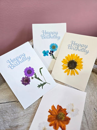 Handmade Dried Flower Cards -Pressed