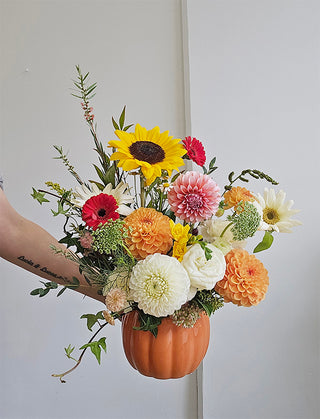 Pumpkin & Blooms Arrangement